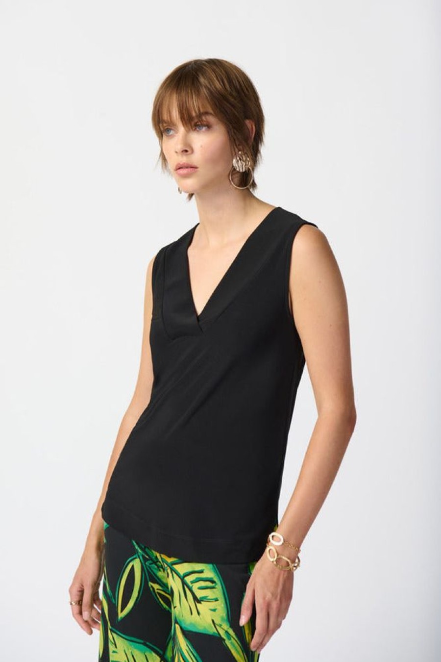 Women JOSEPH RIBKOFF Tops | Joseph Ribkoff- V-Neck Sleeveless Top