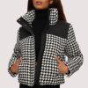 Women NOIZE Coats & Jackets | Noize- Augusta Cropped Puffer Black-White