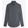 Men BUGATCHI Tops | Bugatchi- Men'S Modern Fit Diagonal Stripe Shirt Caviar