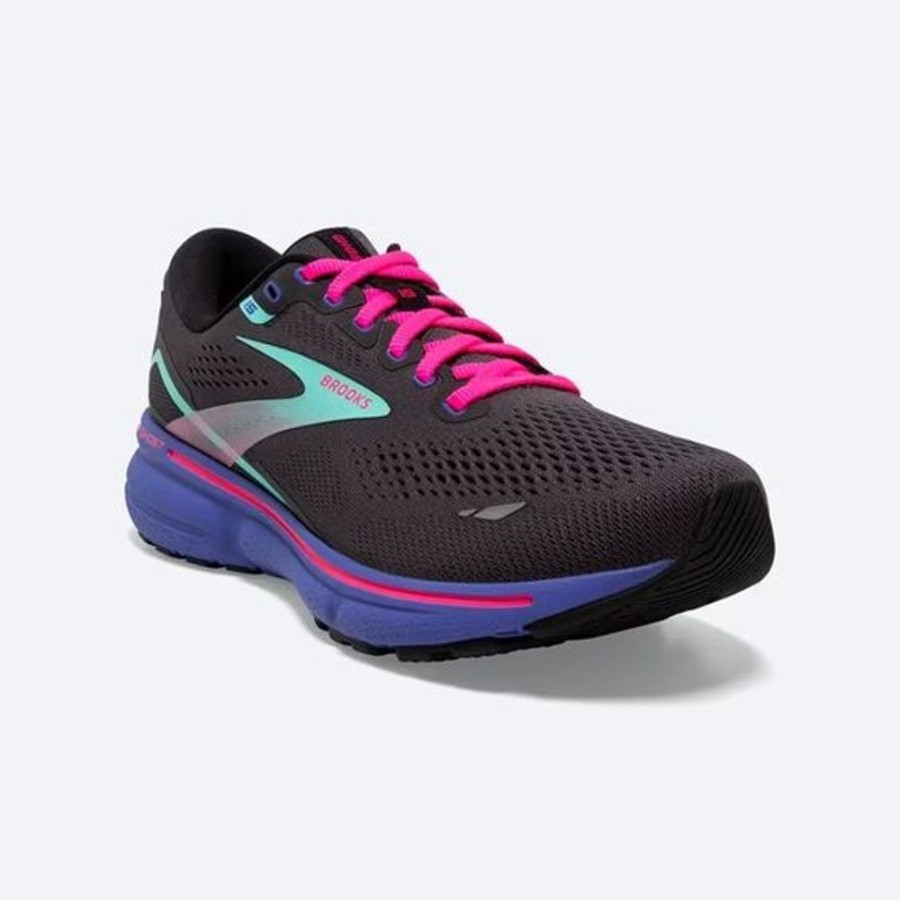 Women BROOKS Athletic Footwear | Brooks- Women'S Ghost 15 Athletic Shoe Black-Blue