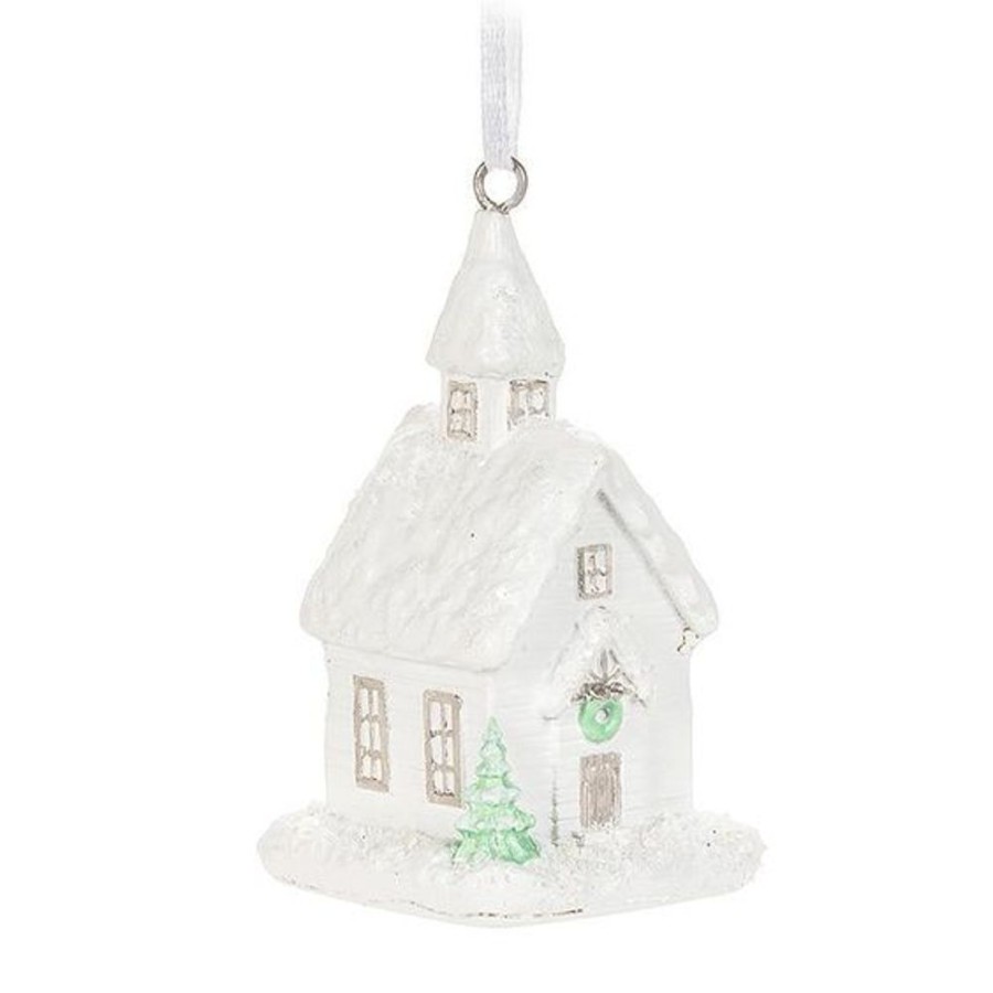 Cottage Kitchen ABBOTT Ornaments | Abbott- Glitter Church Ornament