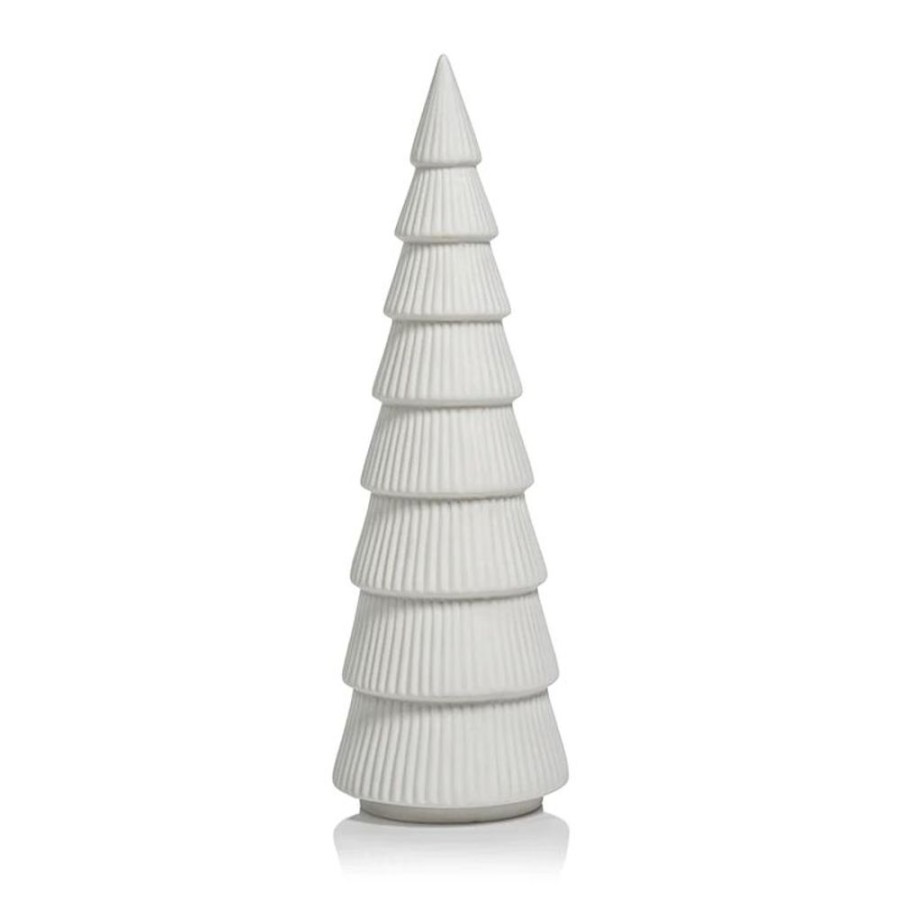 Cottage Kitchen SCHAUBEN & CO Decor | Zodax- Ceramic Matte White Tree 12"