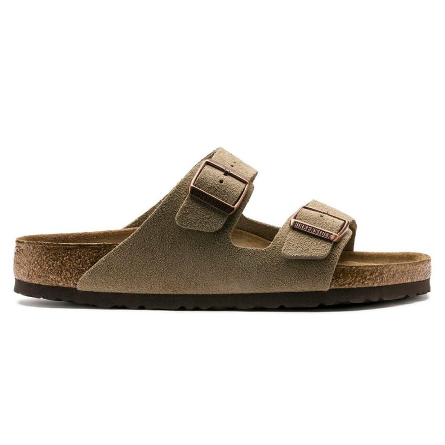 Women BIRKENSTOCK Casual Footwear | Birkenstock- Women'S Arizona Suede Leather Sandal Taupe