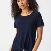 Women JOSEPH RIBKOFF Tops | Joseph Ribkoff- Scoop Neck Long T-Shirt Midnight Blue