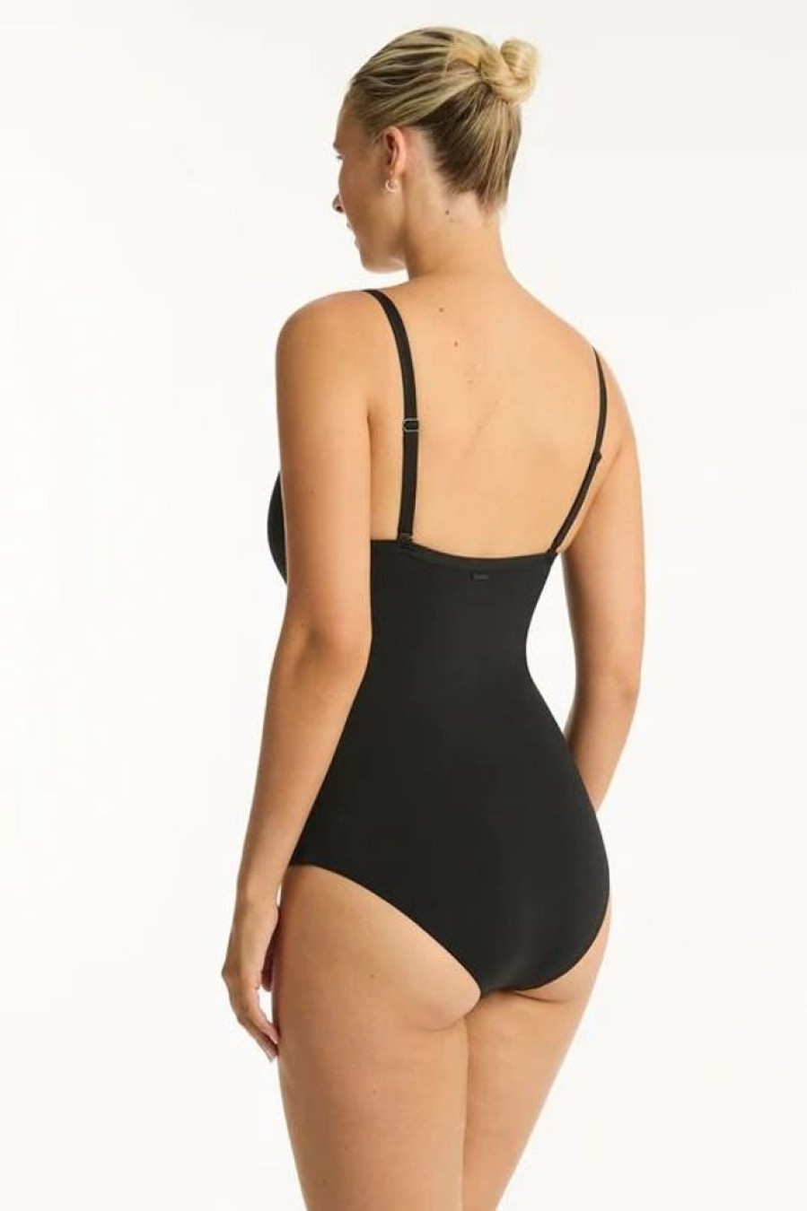 Women SEA LEVEL One Piece | Sea Level- Ladies Scallop One Piece Swimsuit Black