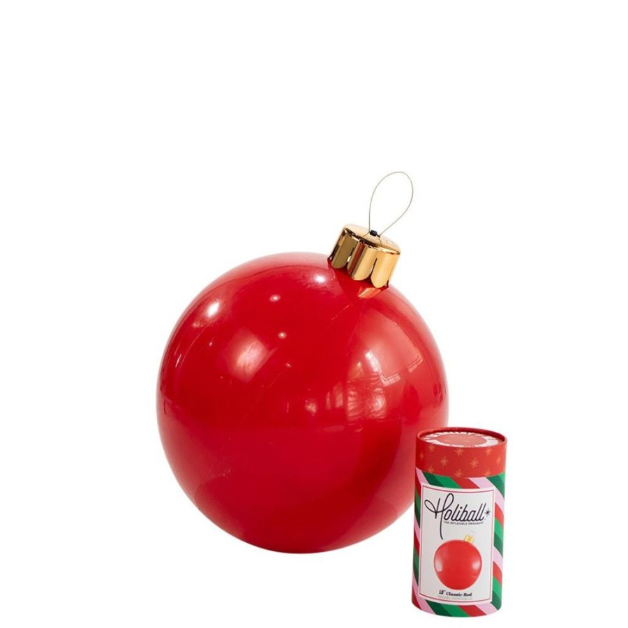 Cottage Kitchen HOLIBALL Ornaments | Holiball- 30" Red Inflatable Ball