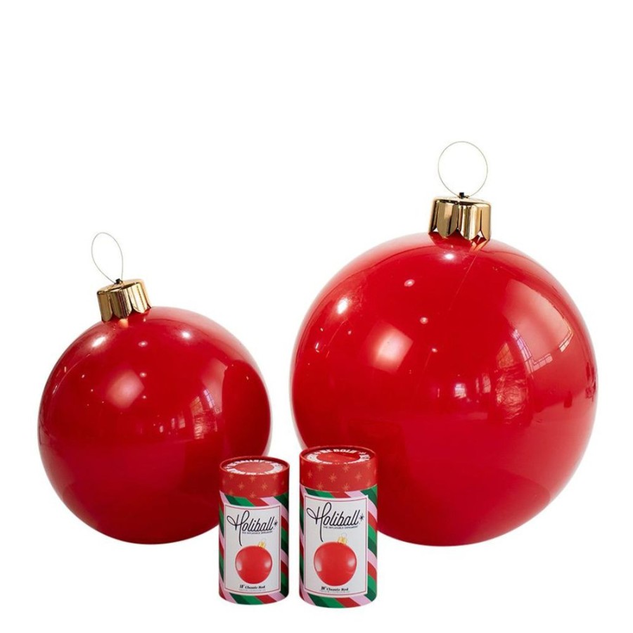 Cottage Kitchen HOLIBALL Ornaments | Holiball- 30" Red Inflatable Ball