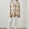 Women RAILS Tops | Rails- Runi Cardigan Ivory Sand Plaid