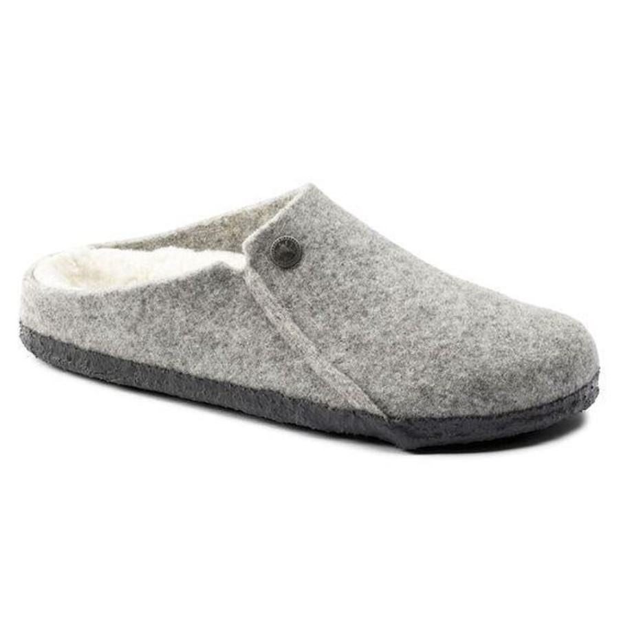 Women BIRKENSTOCK Casual Footwear | Birkenstock- Women'S Zermatt Sherling Wool Felt Shoe Light Grey