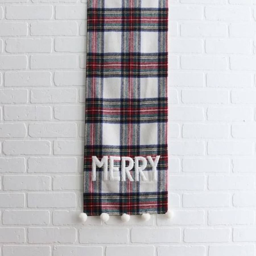 Cottage Kitchen HARMAN Decor | Harman- Pom Pom Merry Plaid Table Runner