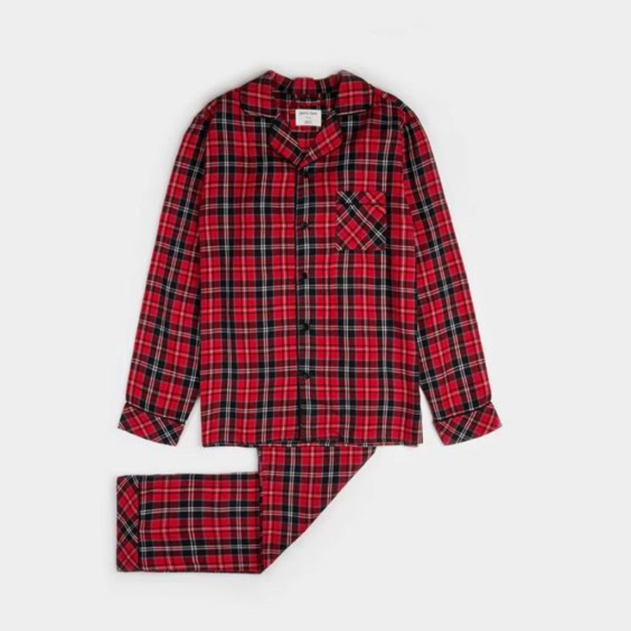 Women PETIT LEM Sleepwear & Lounge | Petit Lem- Ladies Scarlet Tartan Plaid Sleep Set Red