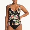 Women SEA LEVEL Tops | Sea Level- Ladies Sundown Twist Front Tankini Black Floral