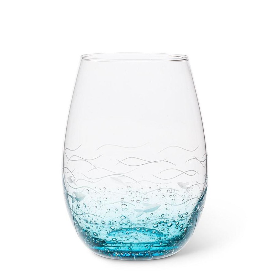 Cottage Kitchen ABBOTT Barware | Abbott- Fish Cut Stemless Wine Glass