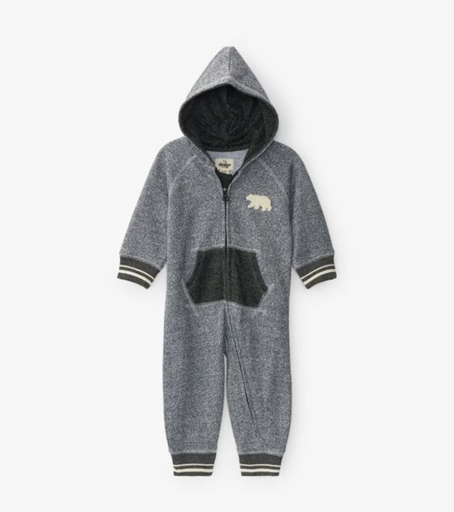 Kid HATLEY Sets | Hatley- Kids Marled Heritage Romper Grey