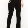 Women FRANK LYMAN Bottoms | Frank Lyman- Metallic Button Down Jeans Black