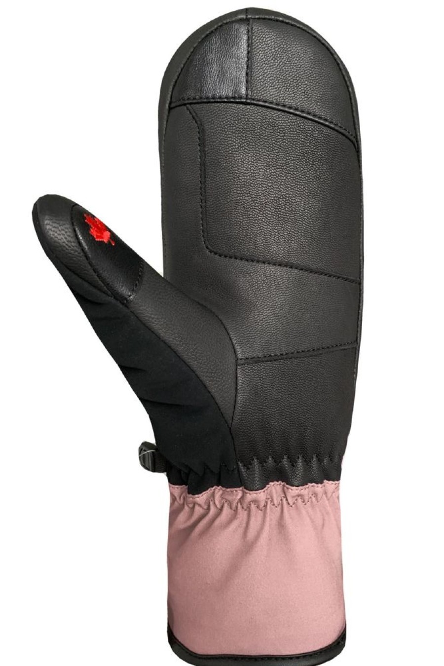 Women AUCLAIR Hats | Auclair- Ladies Snow Angel Mitts Blk-Wht-Pink