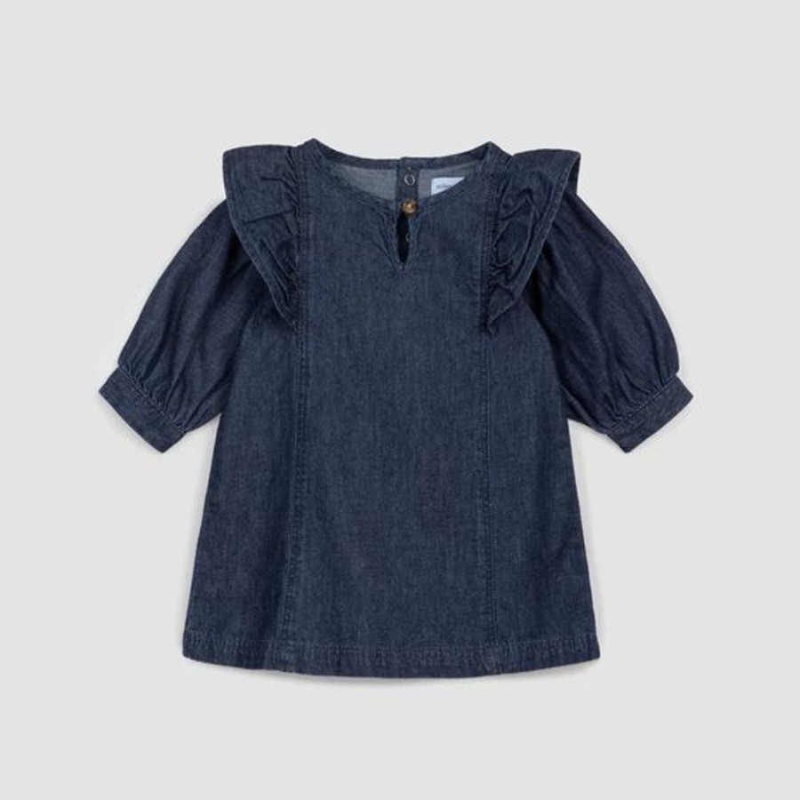 Kid MILES THE LABEL Dresses & Rompers | Miles The Label- Kids Indigo Chambray Dress Dark Denim