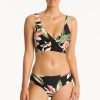 Women SEA LEVEL Tops | Sea Level- Ladies Sundown Cross Front Multifit Swim Top Black Floral