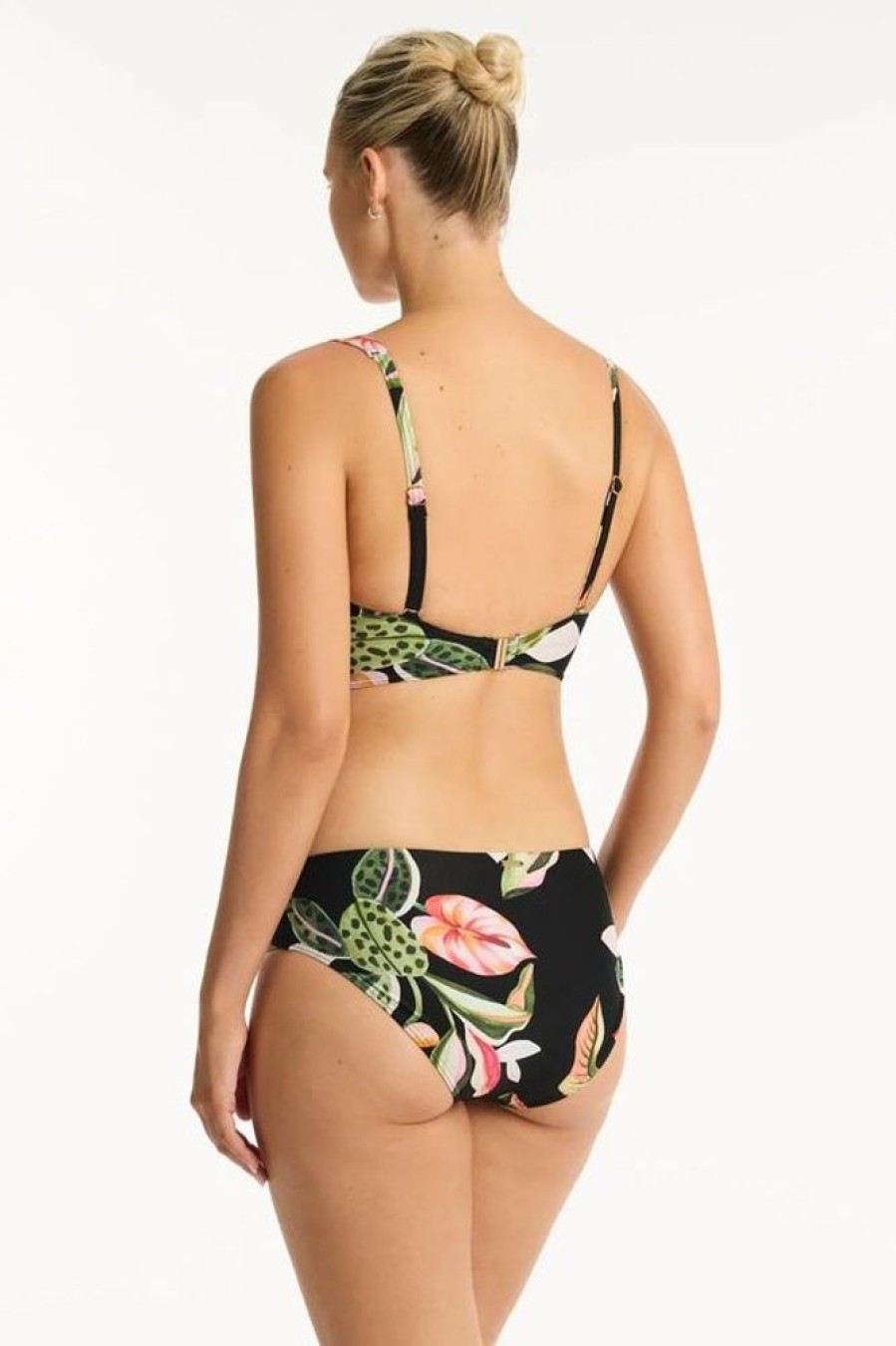 Women SEA LEVEL Tops | Sea Level- Ladies Sundown Cross Front Multifit Swim Top Black Floral