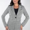 Women FRANK LYMAN Coats & Jackets | Frank Lyman- Knit Jacket 233279 Black-White