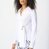 Women JOSEPH RIBKOFF Tops | Joseph Ribkoff- Pleated Wrap Front Blouse Optic White