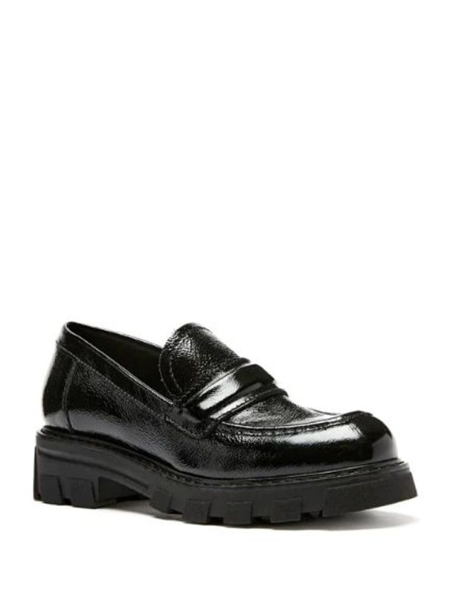 Women LA CANADIENNE Dress Shoes | La Canadienne- Women'S Douglas Loafer Blk Crinkle Pat