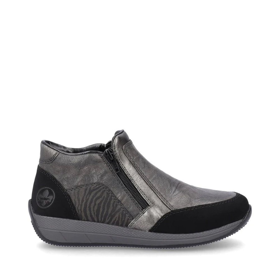 Women RIEKER Casual Footwear | Rieker- Ladies Ankle Boot N1152-42 Grey