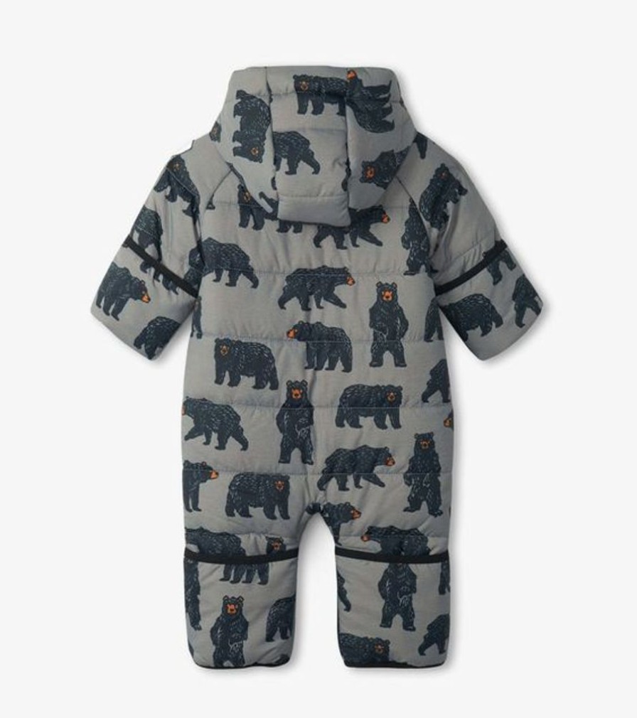 Kid HATLEY Jackets & Outwear | Hatley- Baby Wild Bears Snowsuit Charcoal