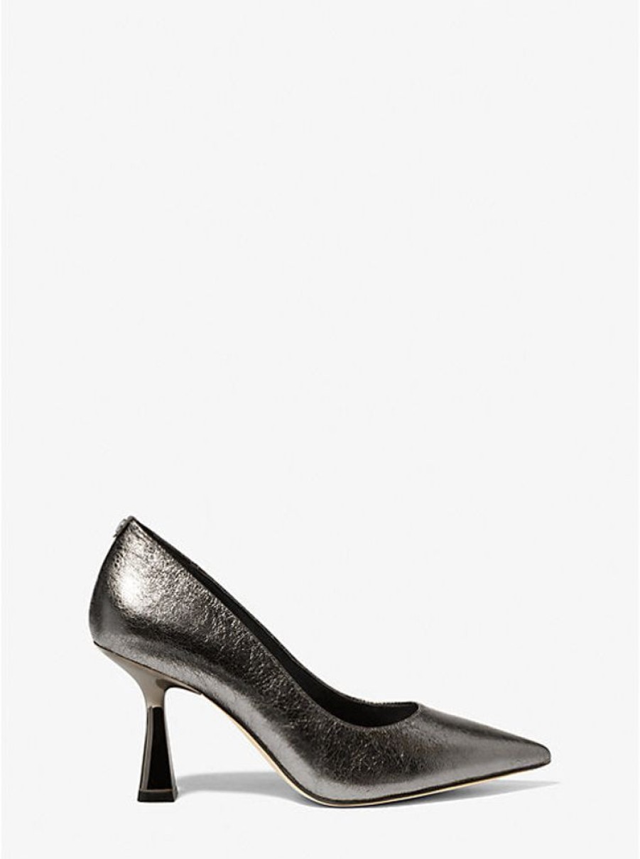 Women MICHAEL KORS Dress Shoes | Michael Kors- Women'S Clara Mid Pump Dress Shoe Anthracite