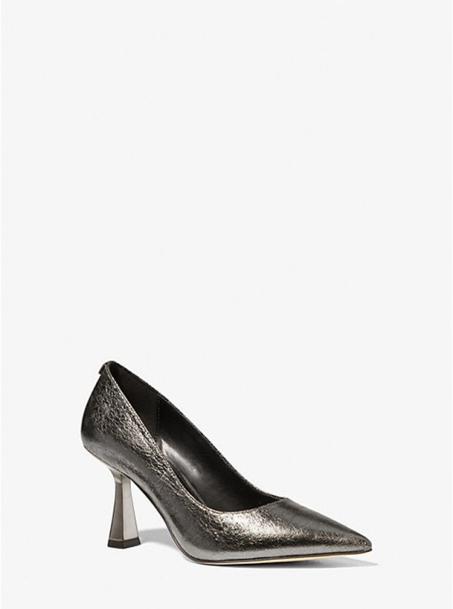 Women MICHAEL KORS Dress Shoes | Michael Kors- Women'S Clara Mid Pump Dress Shoe Anthracite