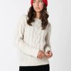 Women C'EST MOI CLOTHING CO. Tops | C'Est Moi- Cable Knit Sweater Ivory