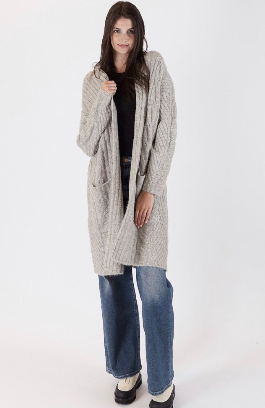 Women LYLA & LUXE Tops | Lyla & Luxe- Birch Cardigan Grey