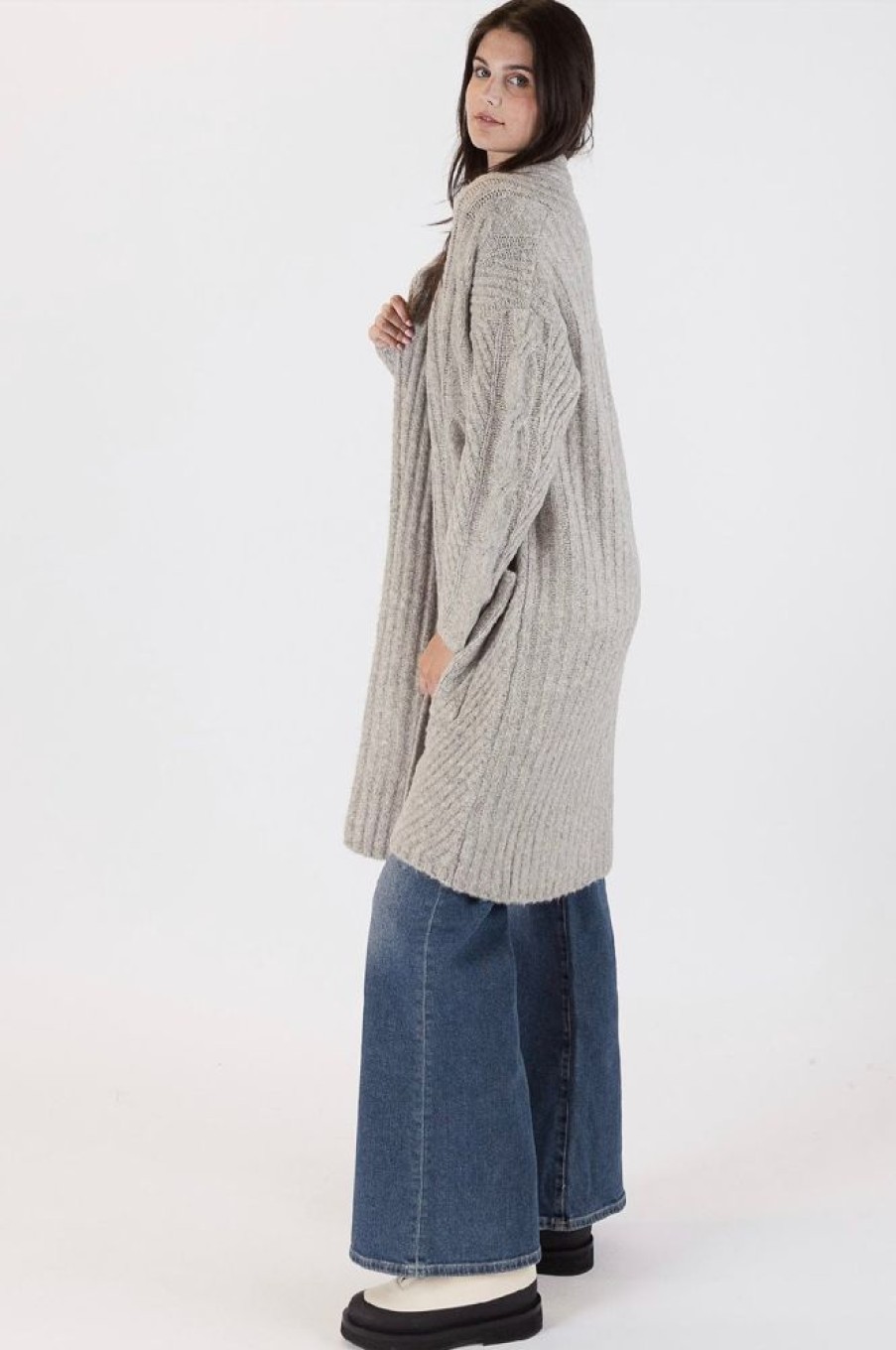 Women LYLA & LUXE Tops | Lyla & Luxe- Birch Cardigan Grey