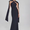 Women JOSEPH RIBKOFF Dresses | Joseph Ribkoff- Cape Neck Sheath Dress Midnight Blue