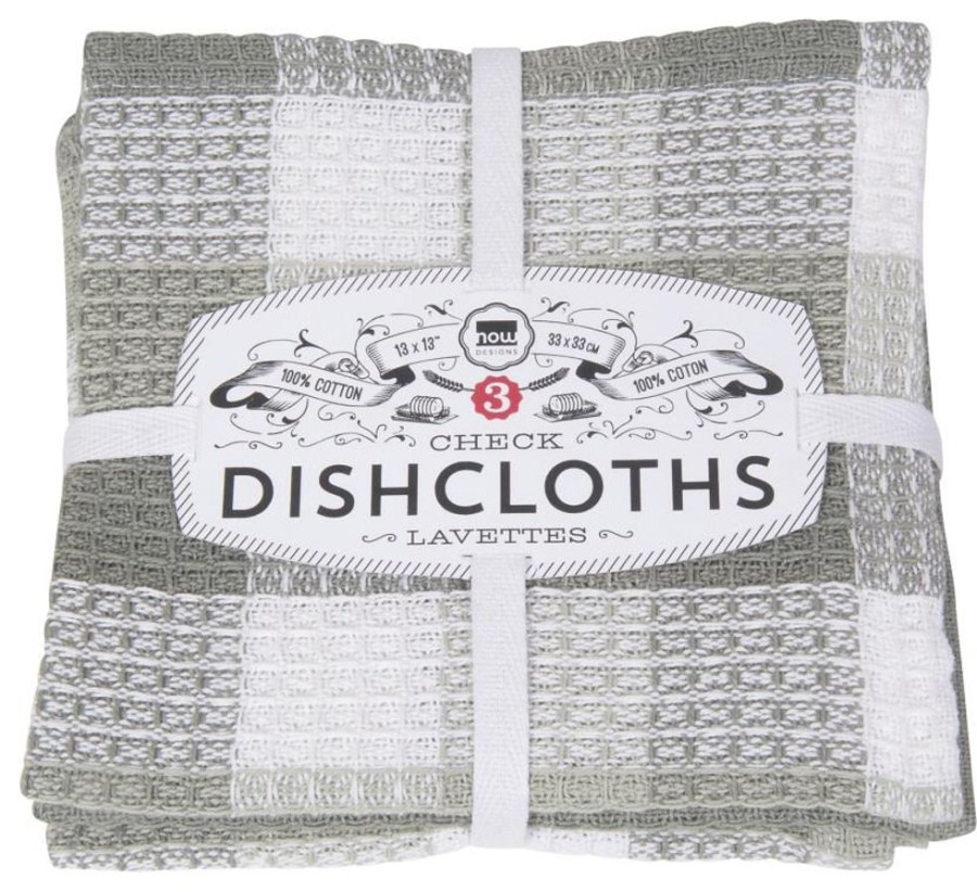 Cottage Kitchen DANICA Cleaning | Danica- London Gray Set Of 3 Dish Cloths