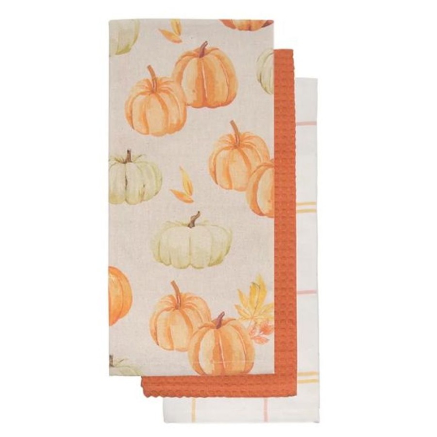 Cottage Kitchen HARMAN Decor | Harman- Pumpkin Patch Tea Towel Set Of 3