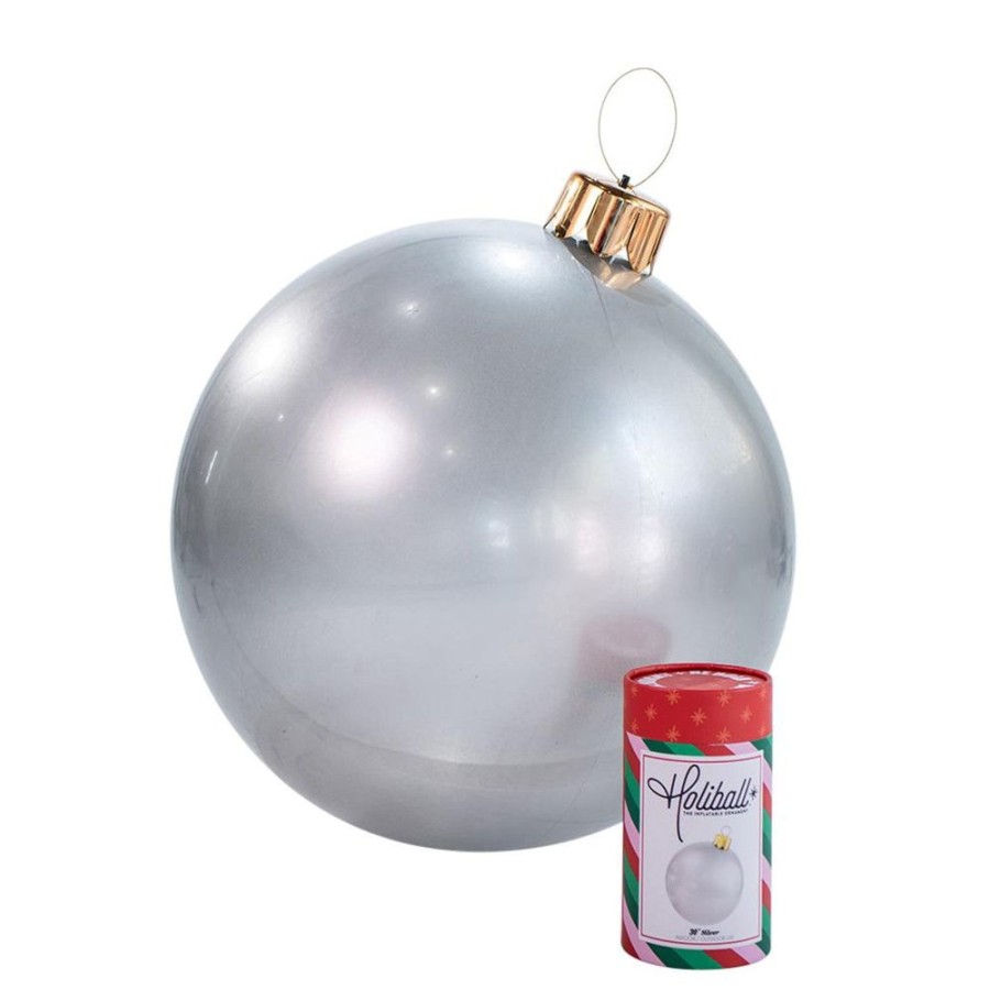 Cottage Kitchen HOLIBALL Decor | Holiball- 30" Silver Inflatable Ball