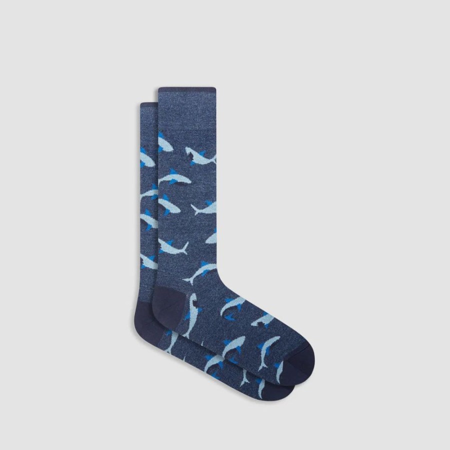 Men BUGATCHI Underwear & Socks | Bugatchi- Men'S Shark Mid Calf Socks