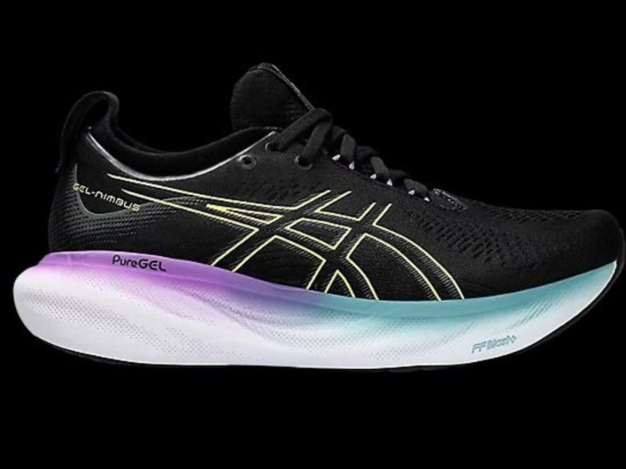 Women ASICS Sneakers | Asics- Women'S Gel-Nimbus 25 Athletic Shoe Blk-Yellow