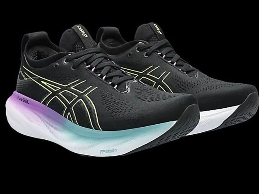 Women ASICS Sneakers | Asics- Women'S Gel-Nimbus 25 Athletic Shoe Blk-Yellow