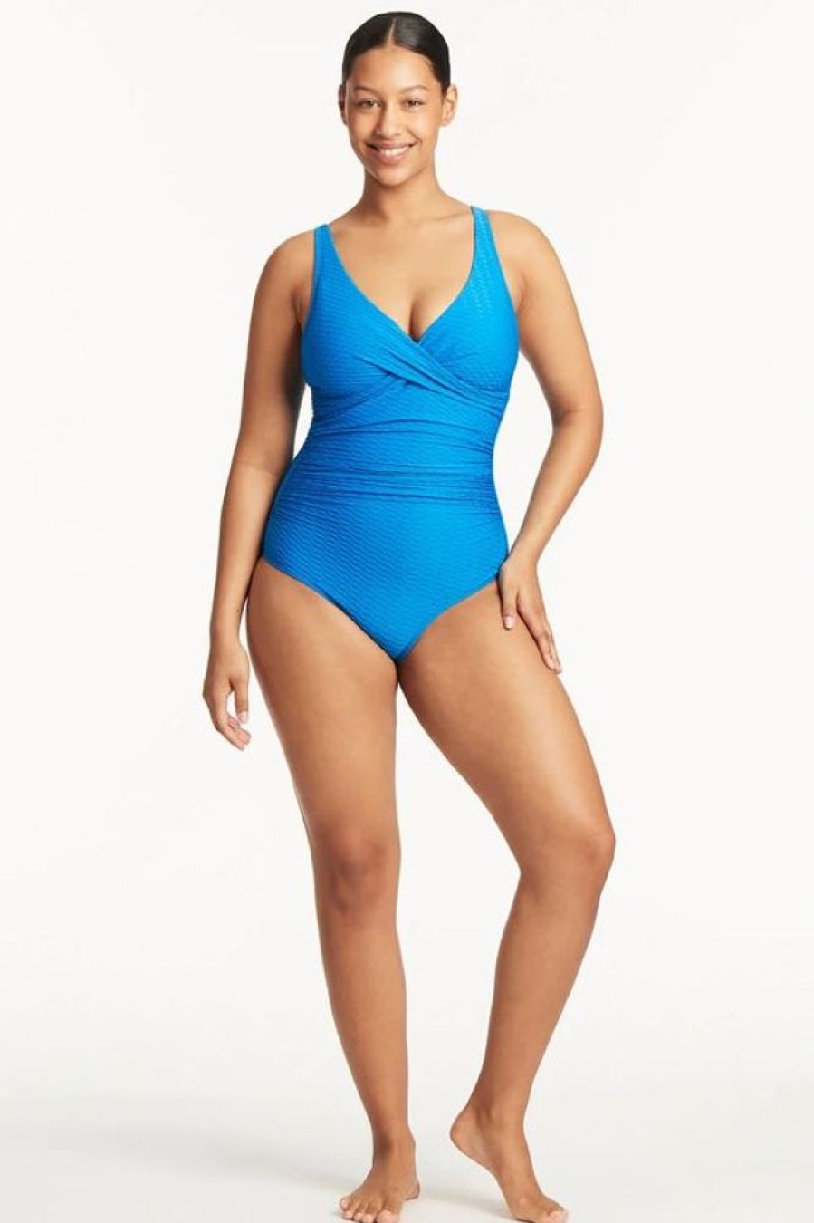 Women SEA LEVEL One Piece | Sea Level- Ladies Honeycomb Cross Front One Piece Capri