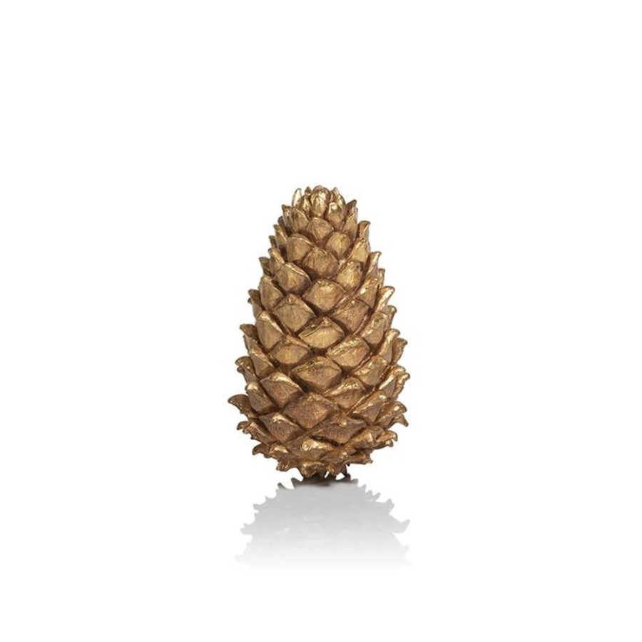 Cottage Kitchen SCHAUBEN & CO Decor | Zodax- Golden Dec Orative Pine Cone-Small