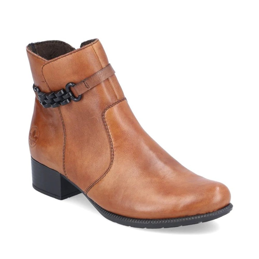 Women RIEKER Casual Footwear | Rieker- Ladies Ankle Boot Tabacco