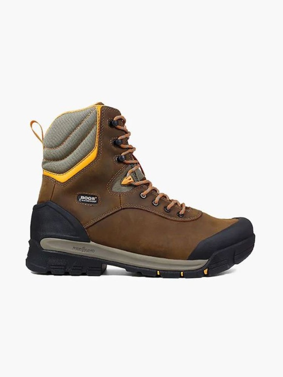 Men BOGS Work Boots | Bogs- Men'S Bedrock 8" Csa Insulated Work Boot Dark Brown