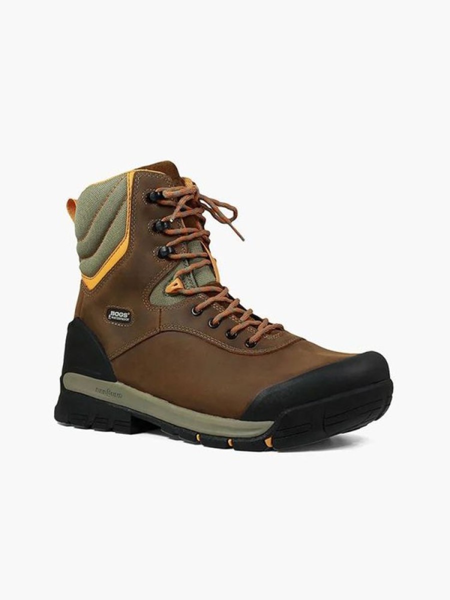 Men BOGS Work Boots | Bogs- Men'S Bedrock 8" Csa Insulated Work Boot Dark Brown