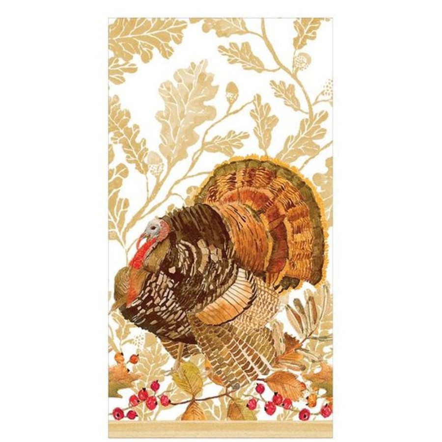 Cottage Kitchen CASPARI Napkins | Caspari- Woodland Turkey Paper Napkins