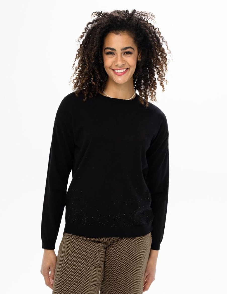 Women RENUAR Tops | Renuar- Ladies Sweater R6871 Black