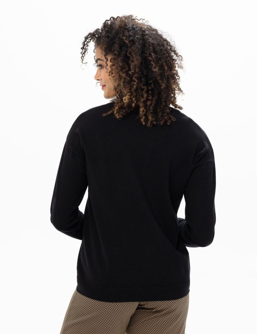 Women RENUAR Tops | Renuar- Ladies Sweater R6871 Black