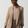 Women JOSEPH RIBKOFF Coats & Jackets | Joseph Ribkoff- Oversized Faux Leather Blazer Latte