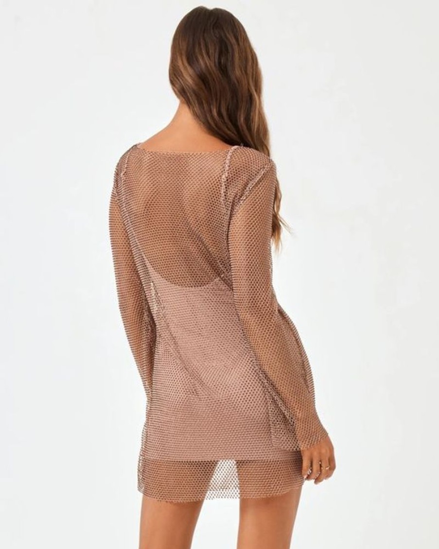 Women LSPACE Cover-Ups | Lspace- Ladies Dancing Queen Dress Taupe